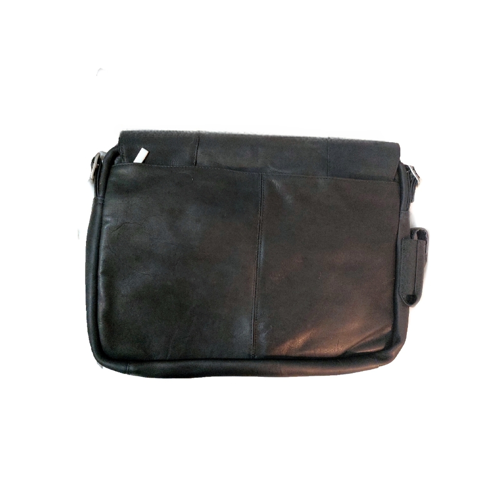 Pangea NBA Brands Black Leather Flap Over Laptop Messenger Bag - NBA - CELTICS - Picture 5 of 7